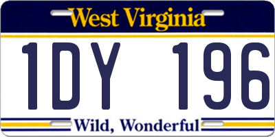 WV license plate 1DY196