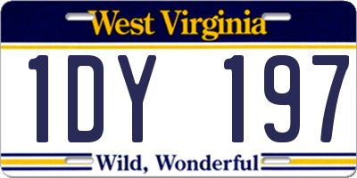 WV license plate 1DY197