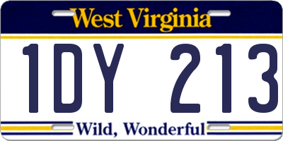 WV license plate 1DY213