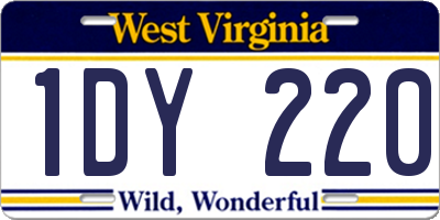 WV license plate 1DY220