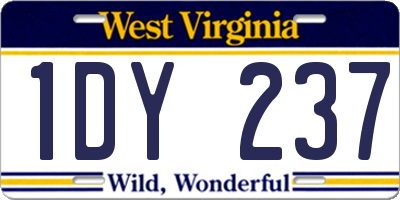 WV license plate 1DY237