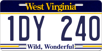 WV license plate 1DY240
