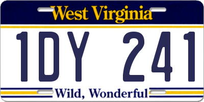 WV license plate 1DY241