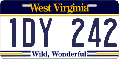 WV license plate 1DY242
