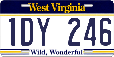 WV license plate 1DY246