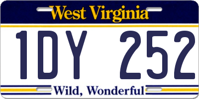 WV license plate 1DY252