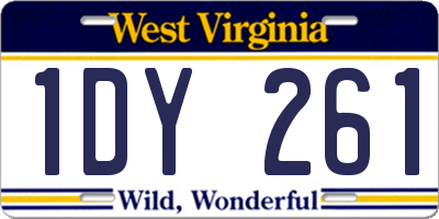 WV license plate 1DY261