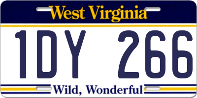WV license plate 1DY266