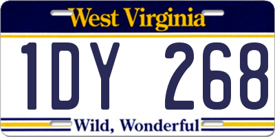 WV license plate 1DY268