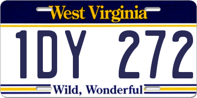 WV license plate 1DY272