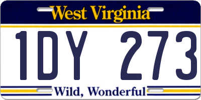 WV license plate 1DY273