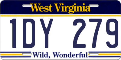 WV license plate 1DY279