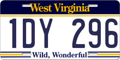 WV license plate 1DY296