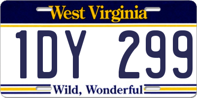 WV license plate 1DY299