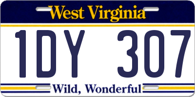WV license plate 1DY307