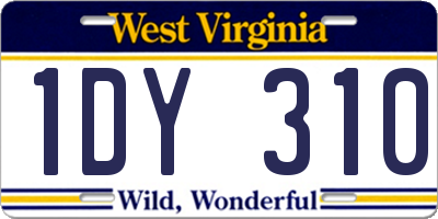 WV license plate 1DY310