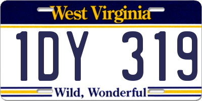 WV license plate 1DY319