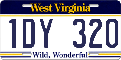 WV license plate 1DY320