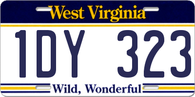 WV license plate 1DY323