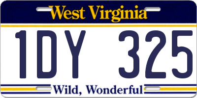 WV license plate 1DY325