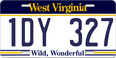 WV license plate 1DY327