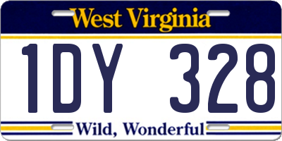 WV license plate 1DY328
