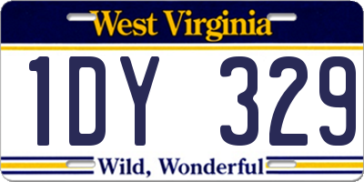 WV license plate 1DY329