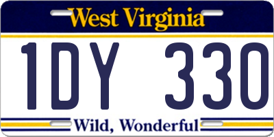 WV license plate 1DY330