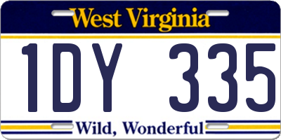 WV license plate 1DY335