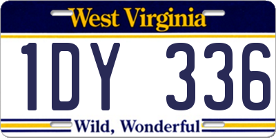 WV license plate 1DY336