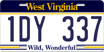 WV license plate 1DY337