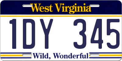 WV license plate 1DY345