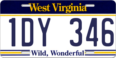 WV license plate 1DY346