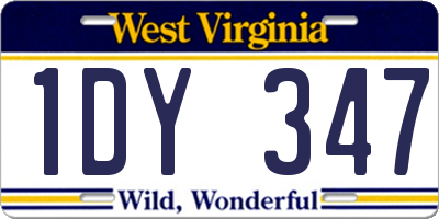 WV license plate 1DY347