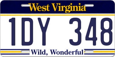WV license plate 1DY348