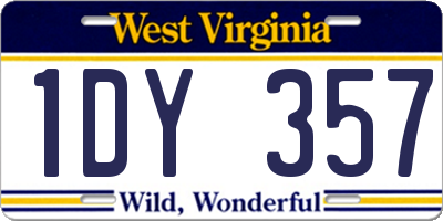 WV license plate 1DY357