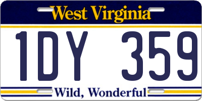 WV license plate 1DY359