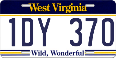 WV license plate 1DY370