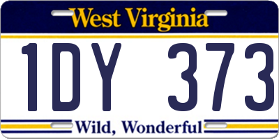 WV license plate 1DY373