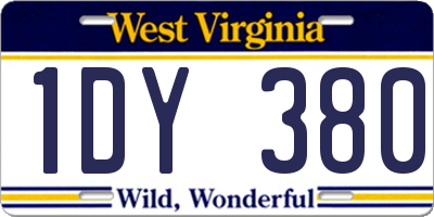 WV license plate 1DY380