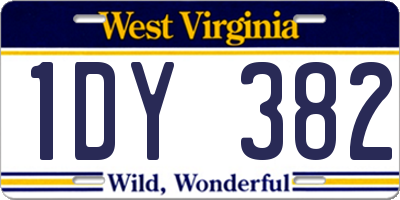 WV license plate 1DY382