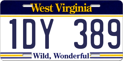 WV license plate 1DY389