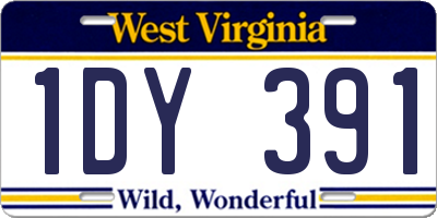 WV license plate 1DY391