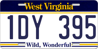 WV license plate 1DY395