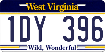 WV license plate 1DY396