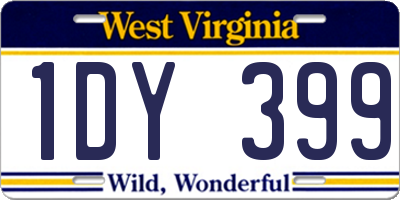WV license plate 1DY399