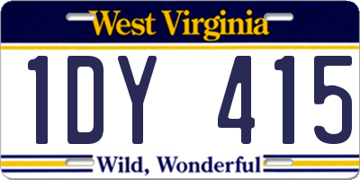 WV license plate 1DY415
