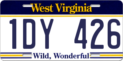 WV license plate 1DY426