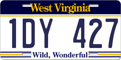 WV license plate 1DY427