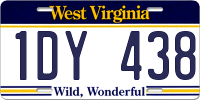 WV license plate 1DY438